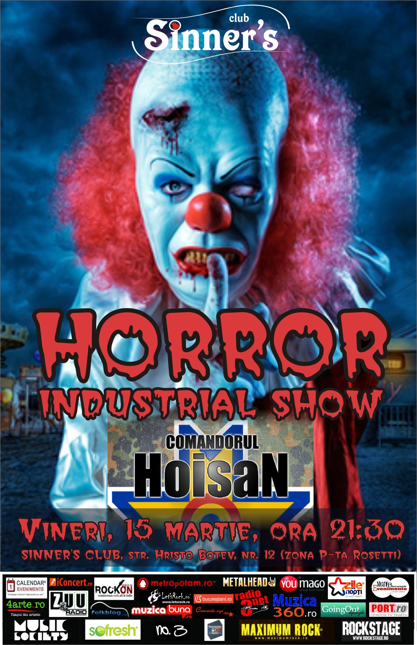 „Horror Industrial Show” cu Comandorul Hoisan in Sinner’s Club